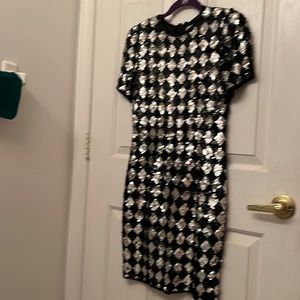 Beautiful black and silver sequence dress - with the zipper-